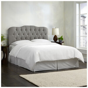 Skyline Furniture Tufted Linen Fabric Upholstered King Size Headboard - Grey, Grey, hires