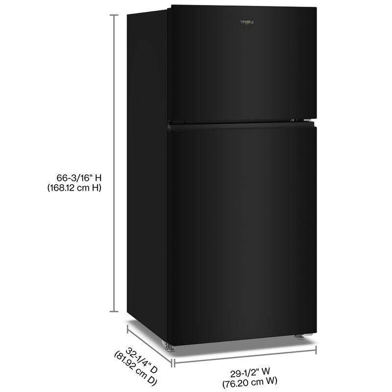Whirlpool 30 in. 19.3 cu. ft. Top Freezer Refrigerator - Black, Black, hires