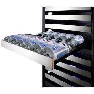 Summit 24 in. Wine Cooler with Wire Racks, Multi-Temperature Zones & 149 Bottle Capacity - Stainless Steel, , hires