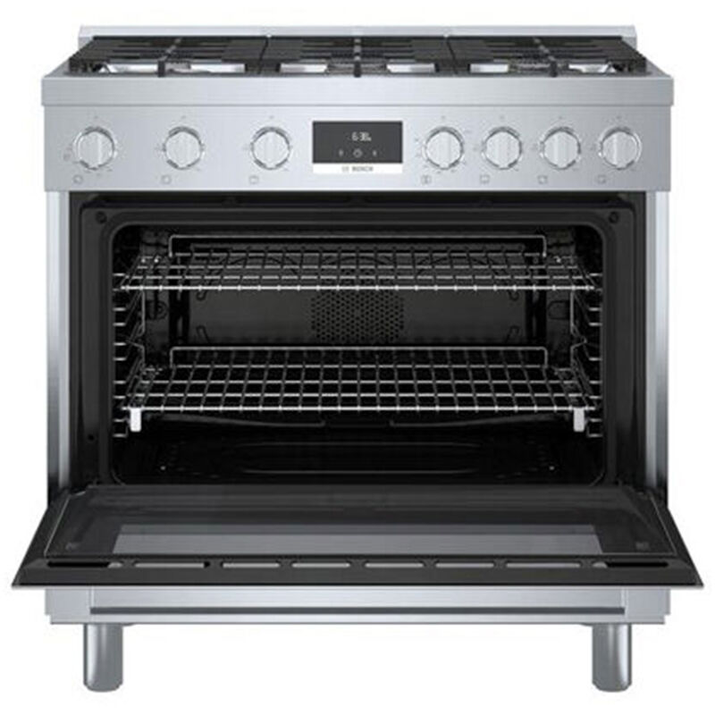 Bosch 800 Series 30 in. 3.7 cu. ft. Convection Oven Freestanding Gas Range with 5 Sealed Burners - Stainless Steel, , hires