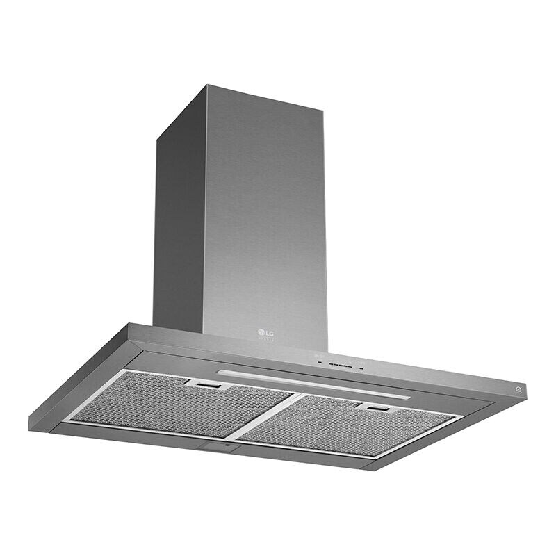 LG Studio 36 in. Smart Ducted Chimney Style Range Hood with 600 CFM, 5 Fan Speeds & 1 LED Light - Stainless Steel, , hires