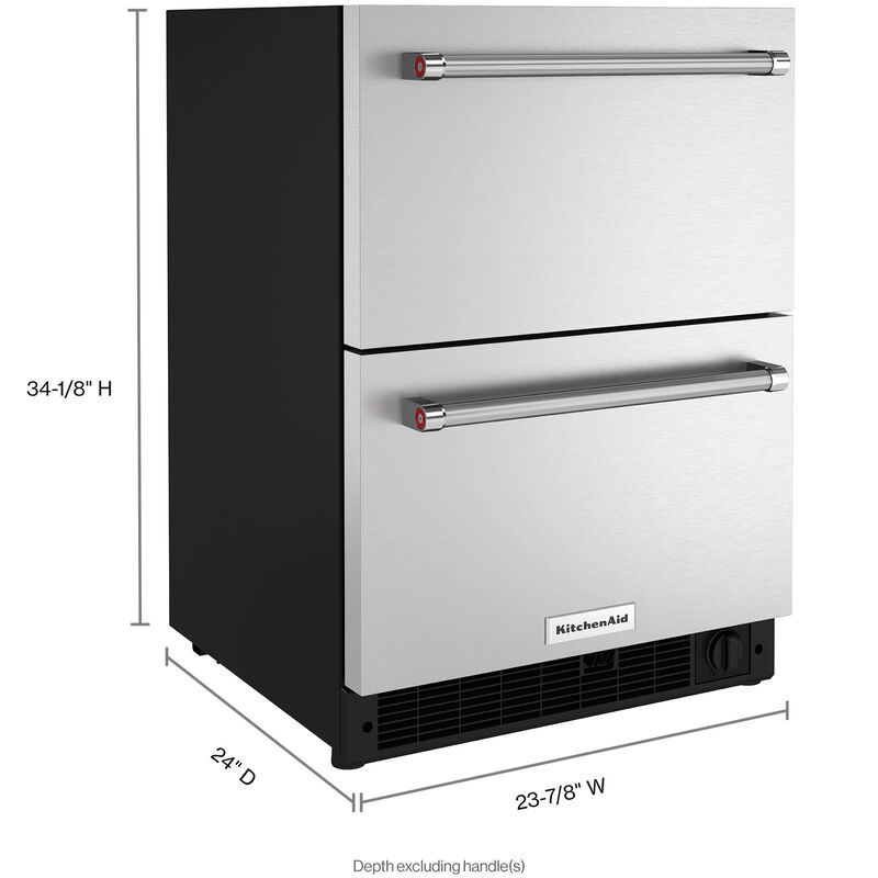 KitchenAid 24 in. Double-Drawer Refrigerator/Freezer with 4.3 cu. ft. Capacity and Ice Maker, , hires