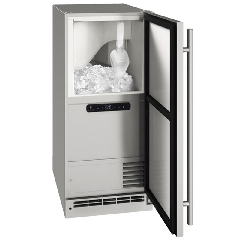 U-Line Outdoor Collection 15 in. Ice Maker with 25 Lbs. Ice Storage Capacity, Clear Ice Technology & Digital Control - Stainless Steel, , hires