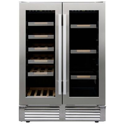 Avanti Elite Series 24 in. Compact Built-In/Freestanding 4.1 cu. ft. Wine Cooler with 19 Bottle Capacity, Dual Temperature Zone & Digital Control - Stainless Steel with Black Cabinet | WBE1956Z3S
