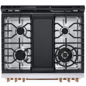 LG Studio 30 in. 6.3 cu. ft. Smart Air Fry Convection Oven Slide-In Natural Gas Range with 5 Sealed Burners & Griddle - Essence White, , hires