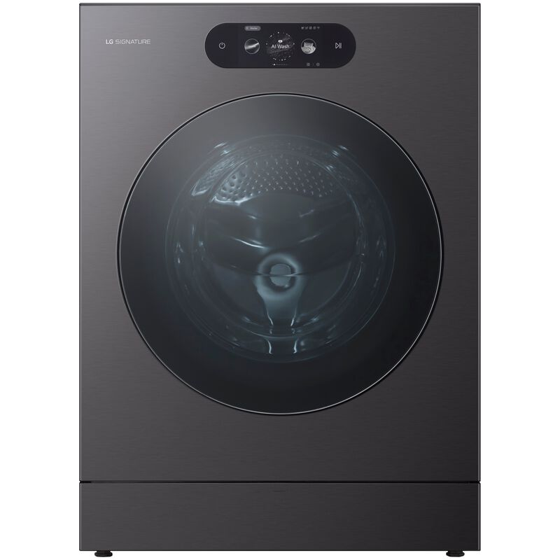 LG 29 in. 5.8 cu. ft. Smart Stackable Front Load Washer with Built-In Intelligence, TurboWash 360, EZ Dispense, Sanitize & Steam Cycle - Brushed Black Steel, , hires