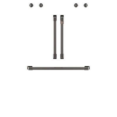 Cafe French Door Wall Oven Knob and Handle Set - Brushed Black | CXWDFHKPMBT