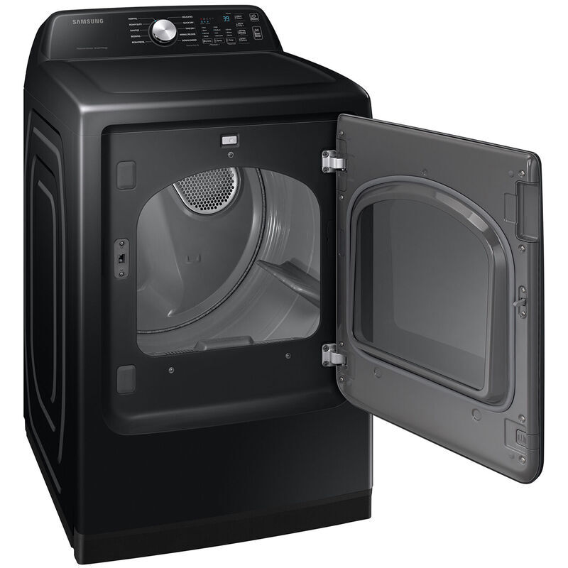 Samsung 27 in. 7.4 cu. ft. Smart Electric Dryer with Sanitize Cycle & Sensor Dry - Brushed Black, Brushed Black, hires