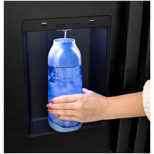 GE 36 in. 23.6 cu. ft. Counter Depth Side-by-Side Refrigerator with Ice & Water Dispenser - Black, Black, hires