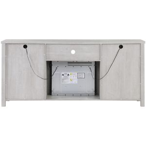Lilola Ellington 70"W Light Gray Finish Fireplace TV Stand Console with Heater, LED Light, Cabinets, Shelves, , hires