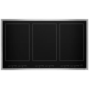 JennAir Lustre Stainless 36 in. 6-Burner Induction Cooktop with Simmer Burner & Power Burner - Stainless Steel, , hires