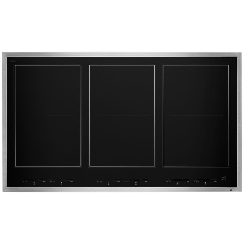 JennAir Lustre Stainless 36 in. 6-Burner Induction Cooktop with Simmer Burner & Power Burner - Stainless Steel, , hires