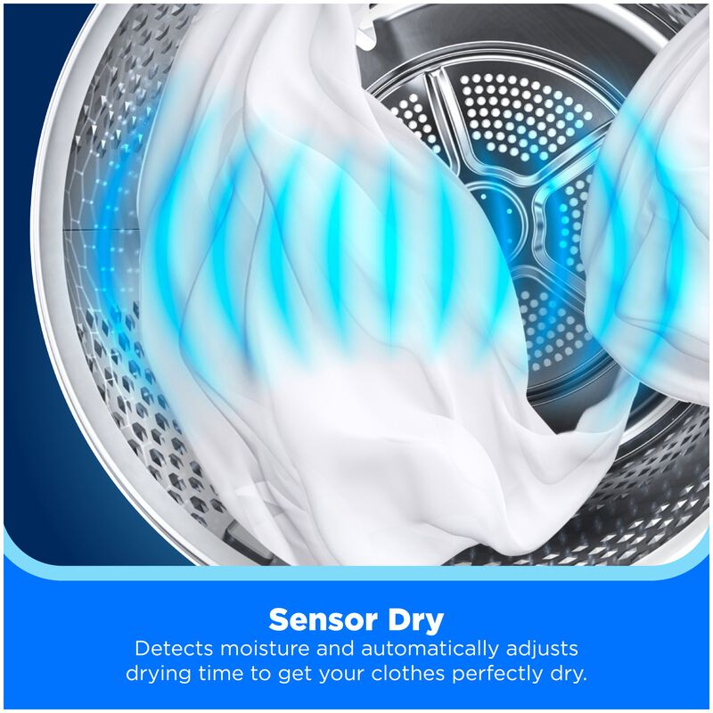 Midea 27 in. 7.0 cu. ft. Smart Gas Dryer with Sensor Dry & Sanitize Cycle - White, White, hires