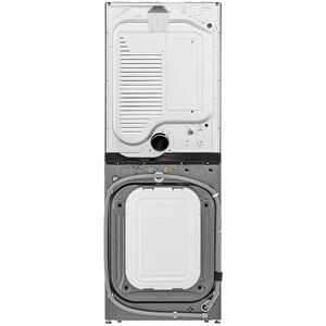 LG 27 in. 5.0 cu. ft. Smart Electric Front Load WashTower with AI Sensor Dry, TurboSteam, Allergiene Cycle, ezDispense, AI DD 2.0 Advanced Washing, Sensor Dry, Sanitize & Steam Cycle - Noble Steel, Noble Steel, hires