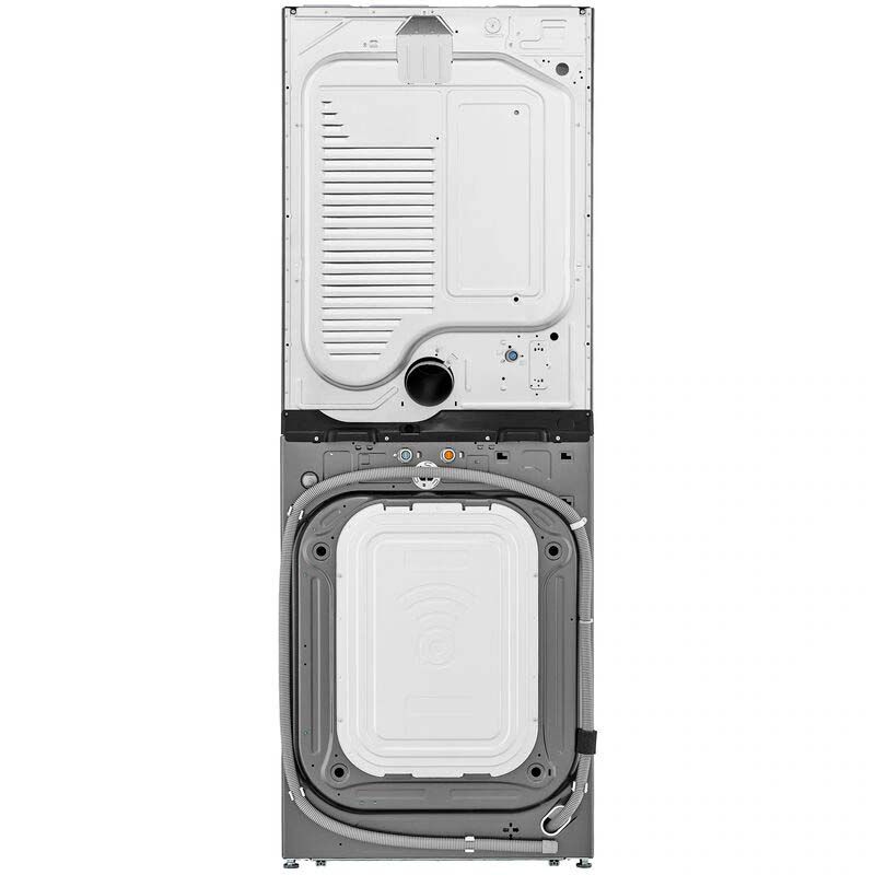 LG 27 in. 5.0 cu. ft. Smart Electric Front Load WashTower with AI Sensor Dry, TurboSteam, Allergiene Cycle, ezDispense, AI DD 2.0 Advanced Washing, Sensor Dry, Sanitize & Steam Cycle - Noble Steel, Noble Steel, hires