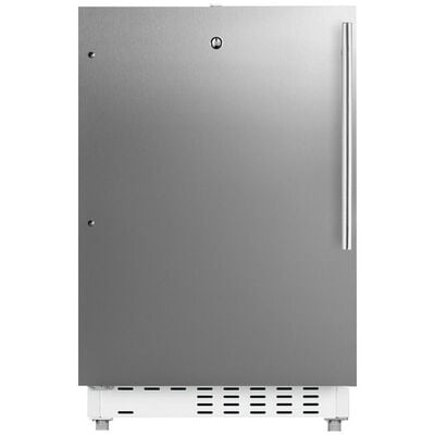 Summit 21 in. 2.6 cu. ft. Left-Hinged Undercounter Refrigerator - Stainless Steel with White Cabinet | ALRF48SSHVLH