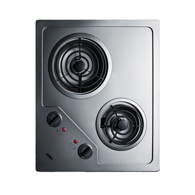 Summit 21 in. 2-Burner 115V Electric Cooktop - Stainless Steel | CR2B122