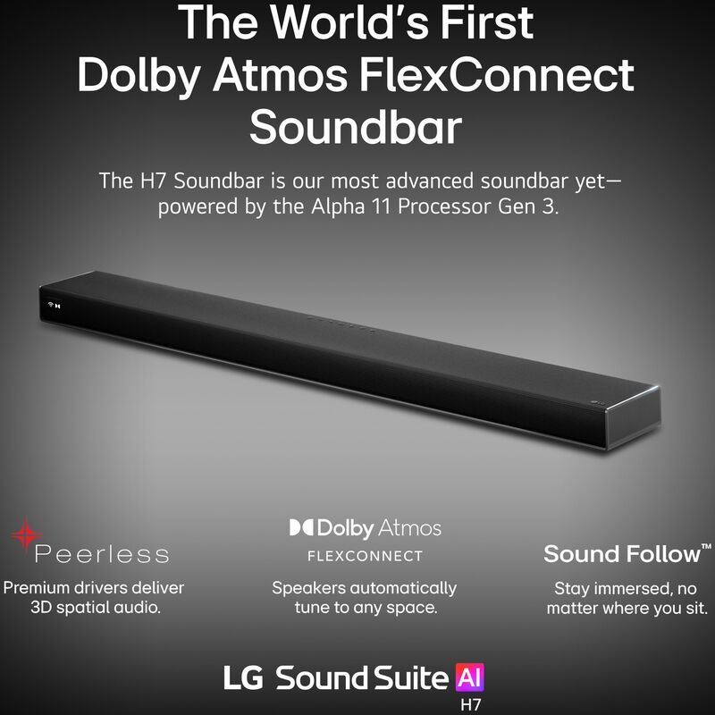 LG Sound Suite 5.1.3 Channel Dolby Atmos Smart Sound Bar with Bluetooth - Black, , hires