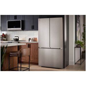 LG 36 in. 26.5 cu. ft. Smart Counter Depth French Door Refrigerator with Internal Water Dispenser - PrintProof Stainless Steel, PrintProof Stainless Steel, hires