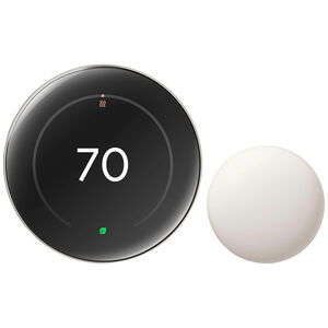 Nest Learning Thermostat (4th Gen) - Polished Silver + Nest Temperature Sensor, , hires
