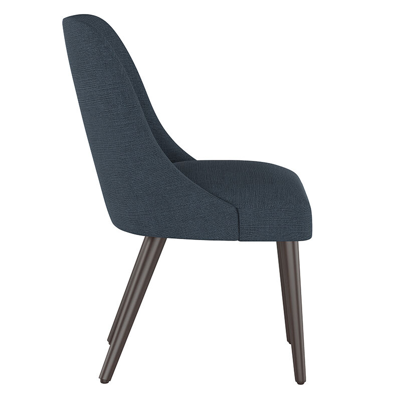 Skyline Furniture Modern Mid Century Dining Chair in Linen Fabric - Navy, , hires