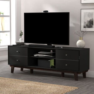 Hillsdale Furniture Kincaid 70 in. TV Stand with 4 Drawers - Matte Black, , hires