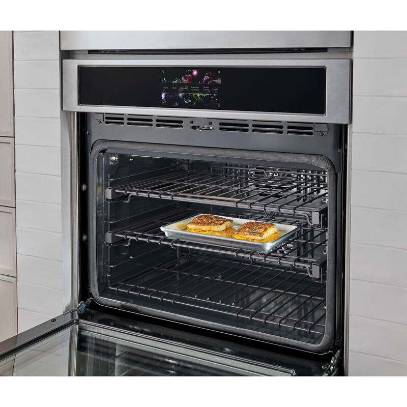 Monogram Statement Series 30 in. 5 cu. ft. Smart Speed Electric Single Wall Oven with True European Convection - Stainless Steel, , hires