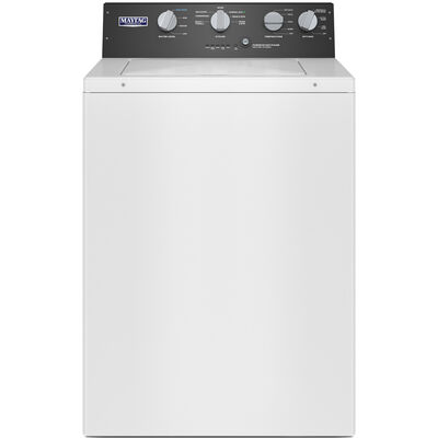 Maytag 27 in. 3.5 cu. ft. Top Load Washer with Dual-Action Agitator & Power Wash Cycle - White | MVWP586GW