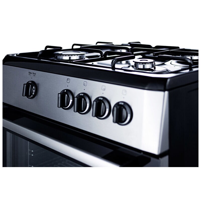 Summit 24 in. 2.5 cu. ft. Gas Range with 4 Sealed Burners - Stainless Steel, , hires
