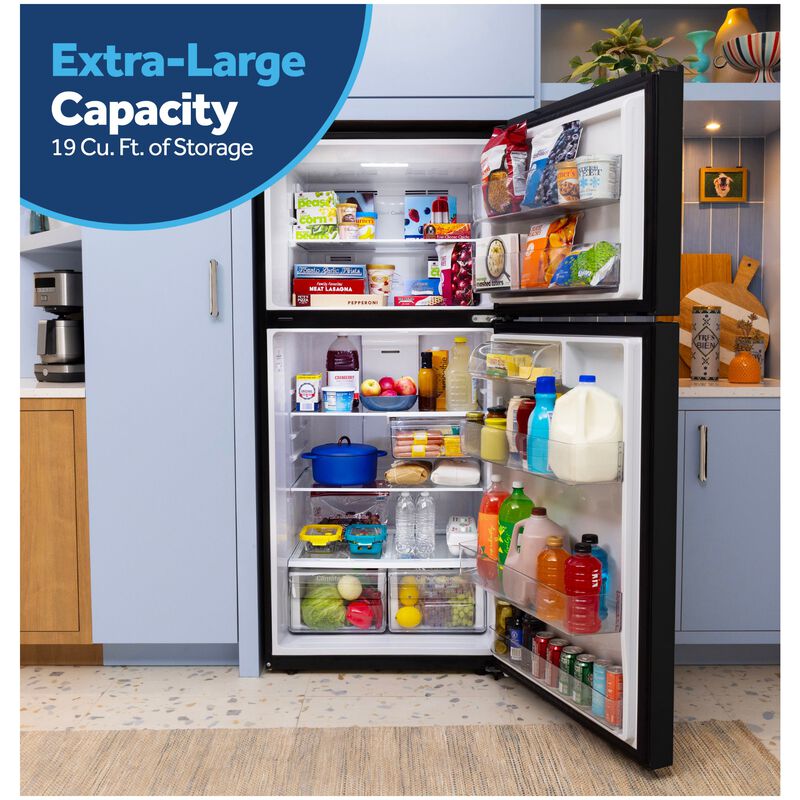 GE 30 in. 19.0 cu. ft. Garage-Ready Top Freezer Refrigerator - Black, Black, hires