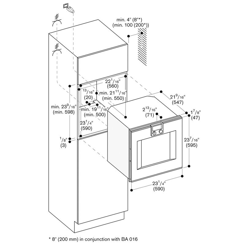 Gaggenau 400 Series 24 in. 3.2 cu. ft. Smart Electric Single Wall Oven with Standard Convection - Stainless Steel, , hires