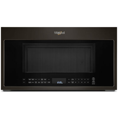 Whirlpool 30 in. 1.9 cu. ft. Over-the-Range Microwave with 10 Power Levels, 400 CFM & Sensor Cooking Controls - Fingerprint Resistant Black Stainless | WMH78519LV