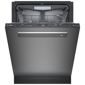 Bosch 800 Series 24 in. Top Control Smart Dishwasher with 42 dBa Sound Level, 3rd-Rack, CrystalDry & Pocket - Black Stainless, Black Stainless, hires