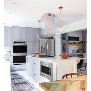 Frigidaire 42 in. Convertible Chimney Style Range Hood with 400 CFM, 3 Fan Speeds & 4 Halogen Lights - Stainless Steel, , hires