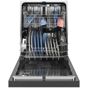 GE 24 in. Front Control Dishwasher with 47 dBa Sound Level, 3rd-Rack, Dry Boost & Pocket - Slate, Slate, hires
