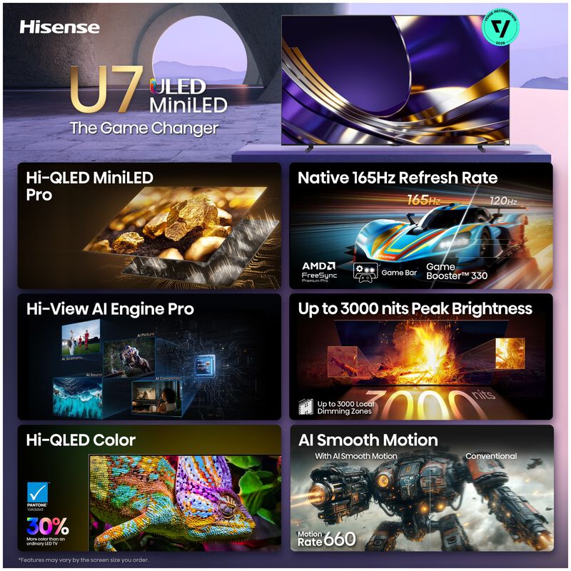 Hisense - 116" Class U7 Series ULED Mini-LED 4K UHD Smart Google TV, , hires