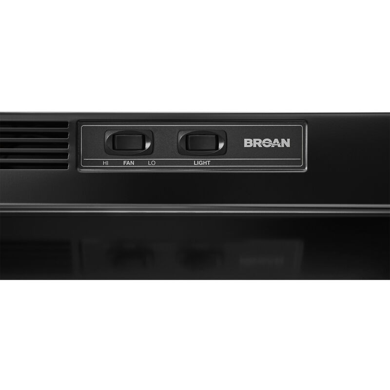 Broan 41000 Series 30 in. Standard Style Range Hood with 2 Speed Settings, Ductless Venting & Incandescent Light - Black, Black, hires