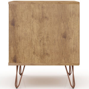 Manhattan Comfort Rockefeller Mid-Century Modern 2-Drawer Nightstand - Textured Gray, Gray, hires