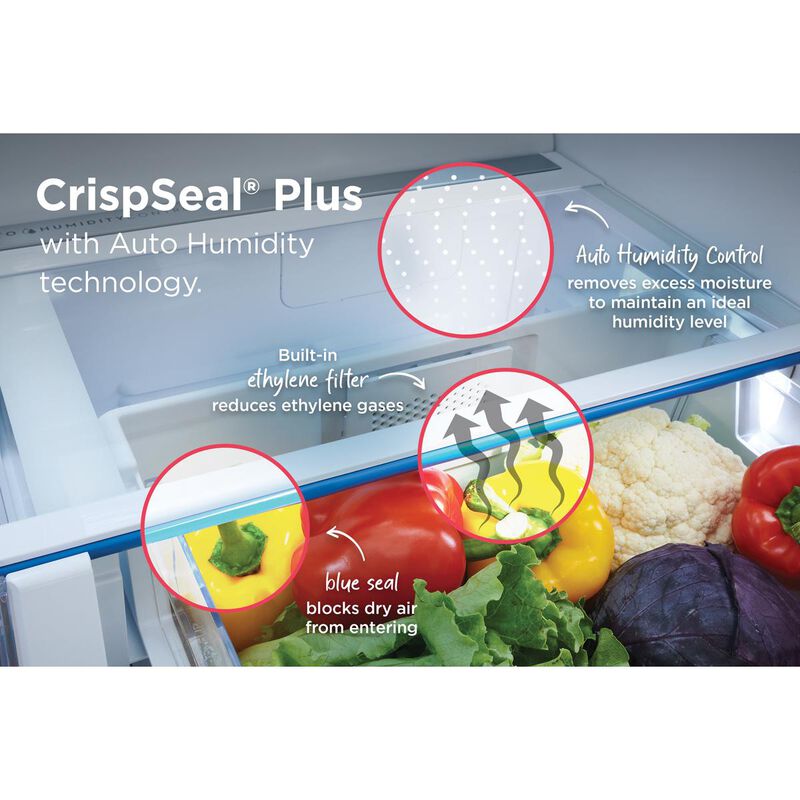 Frigidaire 36 in. 27.8 cu. ft. French Door Refrigerator with Ice & Water Dispenser - Stainless Steel, , hires