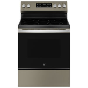 GE 500 Series 30 in. 5.3 cu. ft. Oven Freestanding Electric Range with 5 Radiant Burners - Slate, Slate, hires