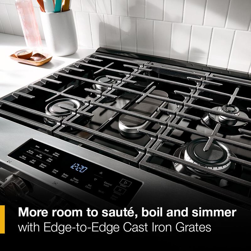 Whirlpool 30 in. 5.0 cu. ft. Smart Air-Fry Standard Convection Slide-In Range with 5 Sealed Burners - Fingerprint Resistant Stainless Steel, , hires