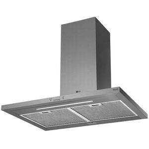 LG 30 in. Chimney Style Range Hood with 5 Speed Settings, 600 CFM, Ducted Venting & 1 LED Light - Stainless Steel, Stainless Steel, hires