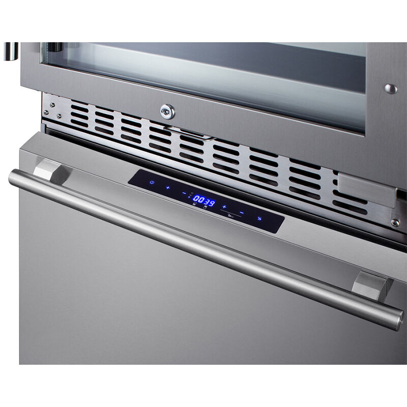 Summit 24 in. Wine Cooler with Wire Racks, Dual Temperature Zones & 46 Bottle Capacity - Stainless Steel, , hires