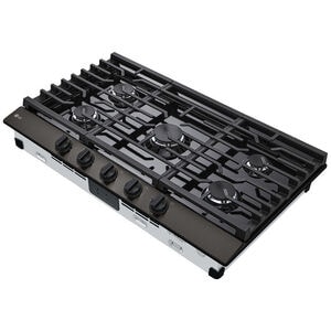 LG 36 in. 5-Burner Natural Gas Cooktop with Simmer Burner & Power Burner - Black Stainless, Black Stainless, hires
