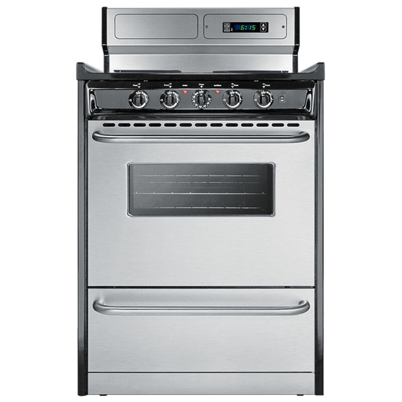 Summit 24 in. 2.9 cu. ft. Oven Freestanding Electric Range with 4 Coil Burners - Stainless Steel, , hires