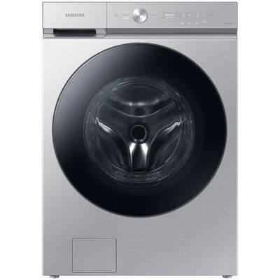 Samsung Bespoke 5.3 cu. ft. Smart Stackable Front Load Washer with Super Speed Wash & AI Smart Dial - Silver Steel | WF53BB8700AT