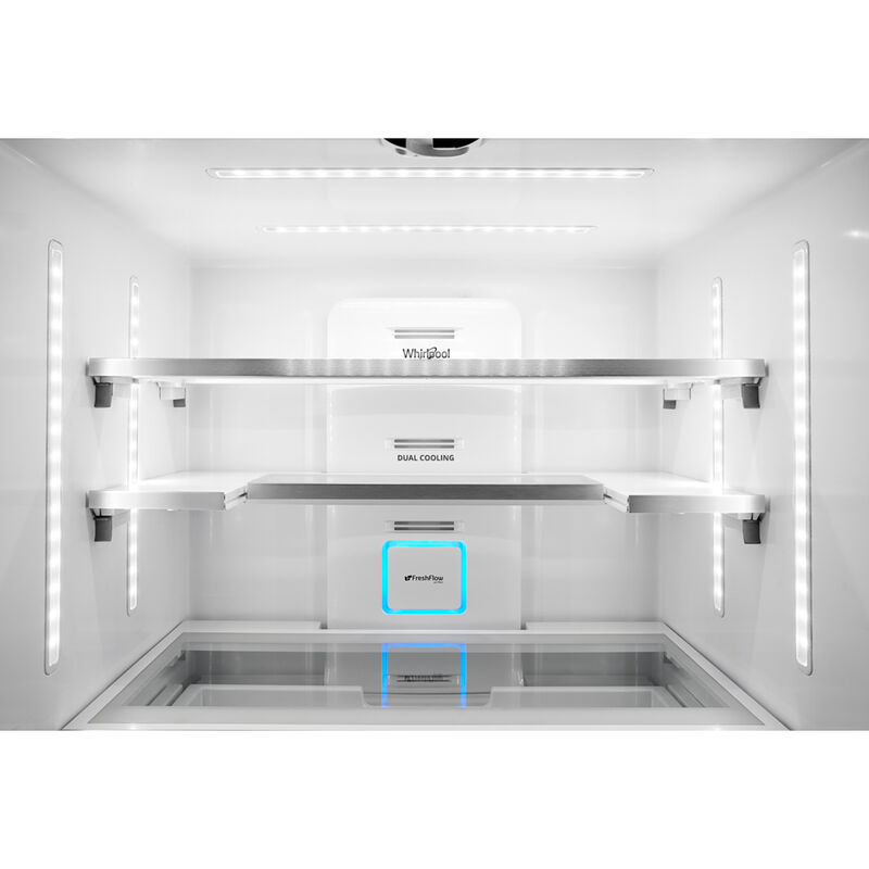 Whirlpool 36 in. 23.8 cu. ft. Counter Depth French Door Refrigerator with Ice & Water Dispenser - Black Stainless Steel, Black Stainless Steel, hires