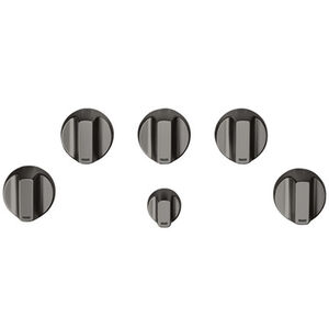 Cafe knob Set for 5 Piece Gas Cooktops and Ranges - Brushed Black, , hires