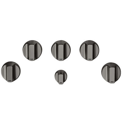 Cafe knob Set for 5 Piece Gas Cooktops and Ranges - Brushed Black | CXCG1K0PMBT