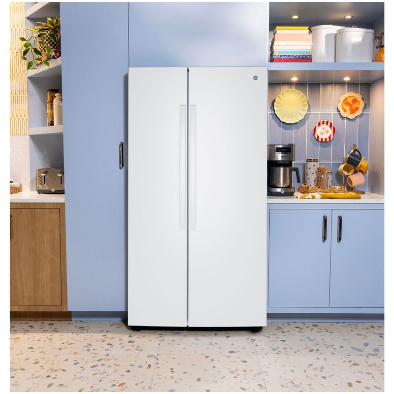 GE 36 in. 28.5 cu. ft. Garage-Ready Side-by-Side Refrigerator - White, White, hires